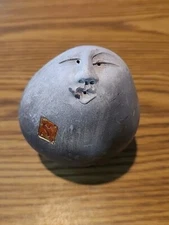 Vintage Nan Emmett Deva Raku Spirit Ceremonial Rattle Sculpture Bustamante