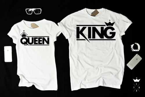 King & Queen T-shirts for Two - Afbeelding 1 van 1