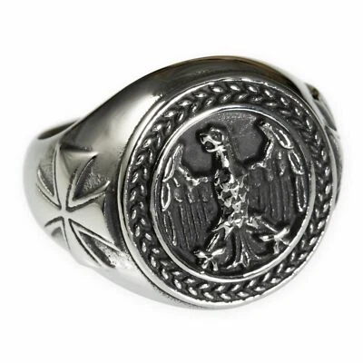 Anello Uomo Teschio In Acciaio Inox 316L, Stile Punk Gotico Biker