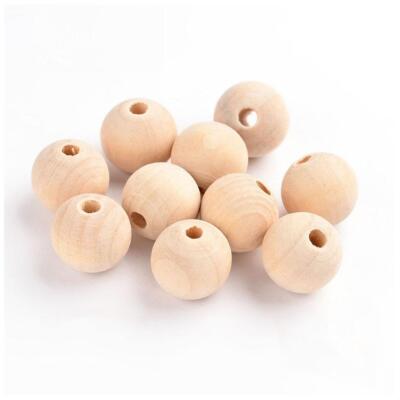 50pcs Natürliche Holz Unbemalte Handwerk Perlen DIY Schmuck Making Findings