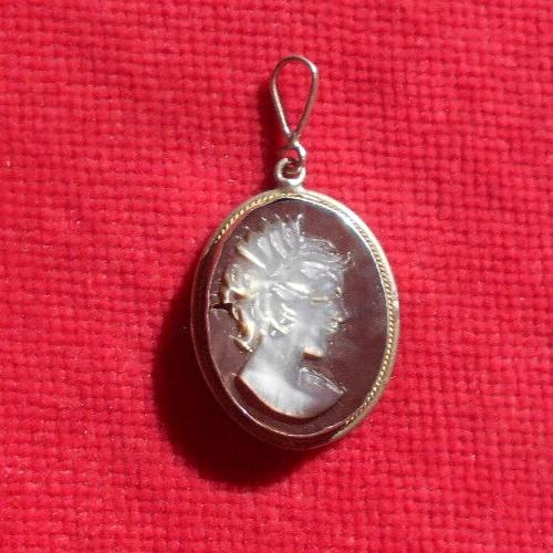 Collier Ancien En Acier Et Nacre – Pendentif Créateur Perle Art Nouveau