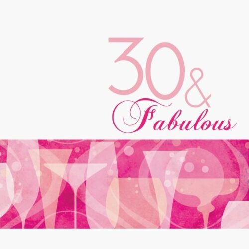 Fabulous 30th Birthday 3 Ply Lunch Napkins Paper 16 Pack 30th Party Tableware - Picture 1 of 2