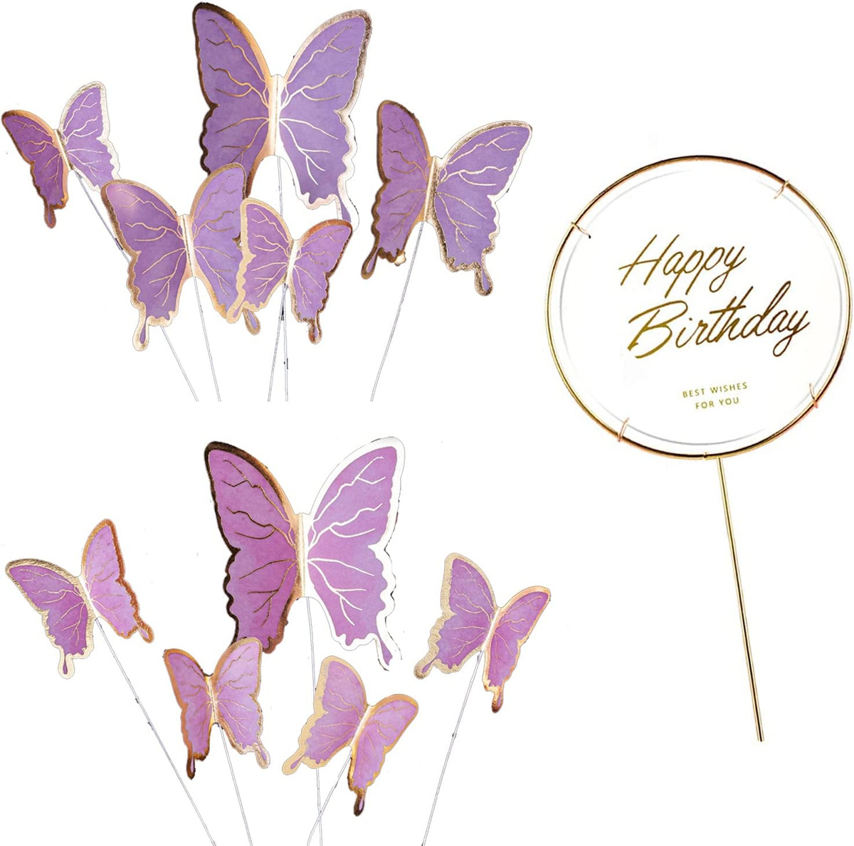 20 Stück Schmetterlinge Kuchen Deko,Dreidimensional Schmetterlinge Deko  Torte Cu