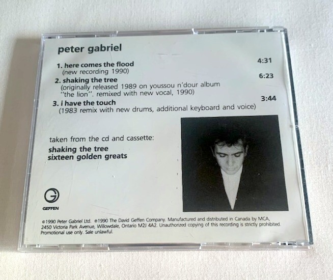 PETER GABRIEL-HERE COMES THE FLOOD- 3-TRACK CD SINGLE PROMO