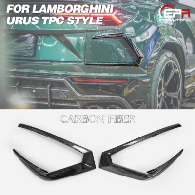 For Lamborghini Urus TPC Style Carbon Rear Bumper Side Trim Vents Cover Pair Kit