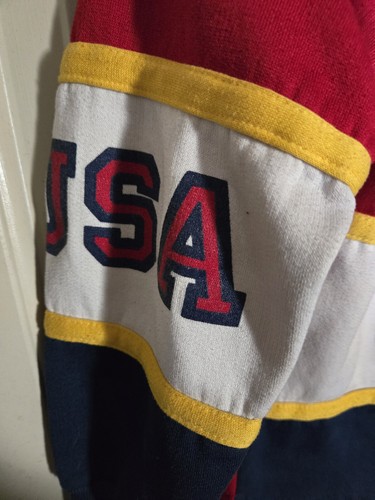 Vintage Boys Sweatshirt Turtleneck Size 6 USA Red White Blue Flag Olympics - Picture 6 of 10