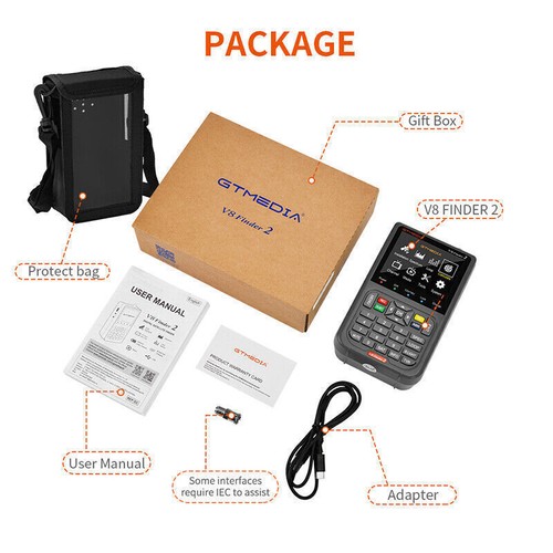 FTA DVB-S2/S2X Satellitenfinder Digital Satelliten TV Signal Messgerät Satfinder - Afbeelding 24 van 24