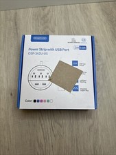 Thin Flat Plug Power Strip with 3 Outlet 2 USB Ports Multi Extension Cord mint