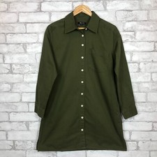 MADEWELL NWT 100% Cotton Army Green Button Up Mini Shirtdress Size SMALL NM468