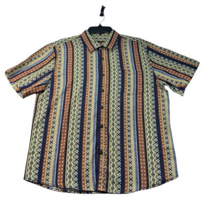 Mcedar Button Down Shirt Mens Size Medium  Multicolor  Short Sleeve