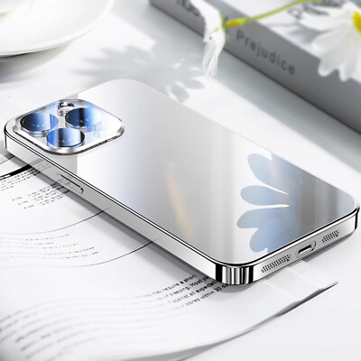 Spiegel Hülle Für iPhone 16 15 14 13 12 Pro Max Handy Schutz Glas Hard Case Etui