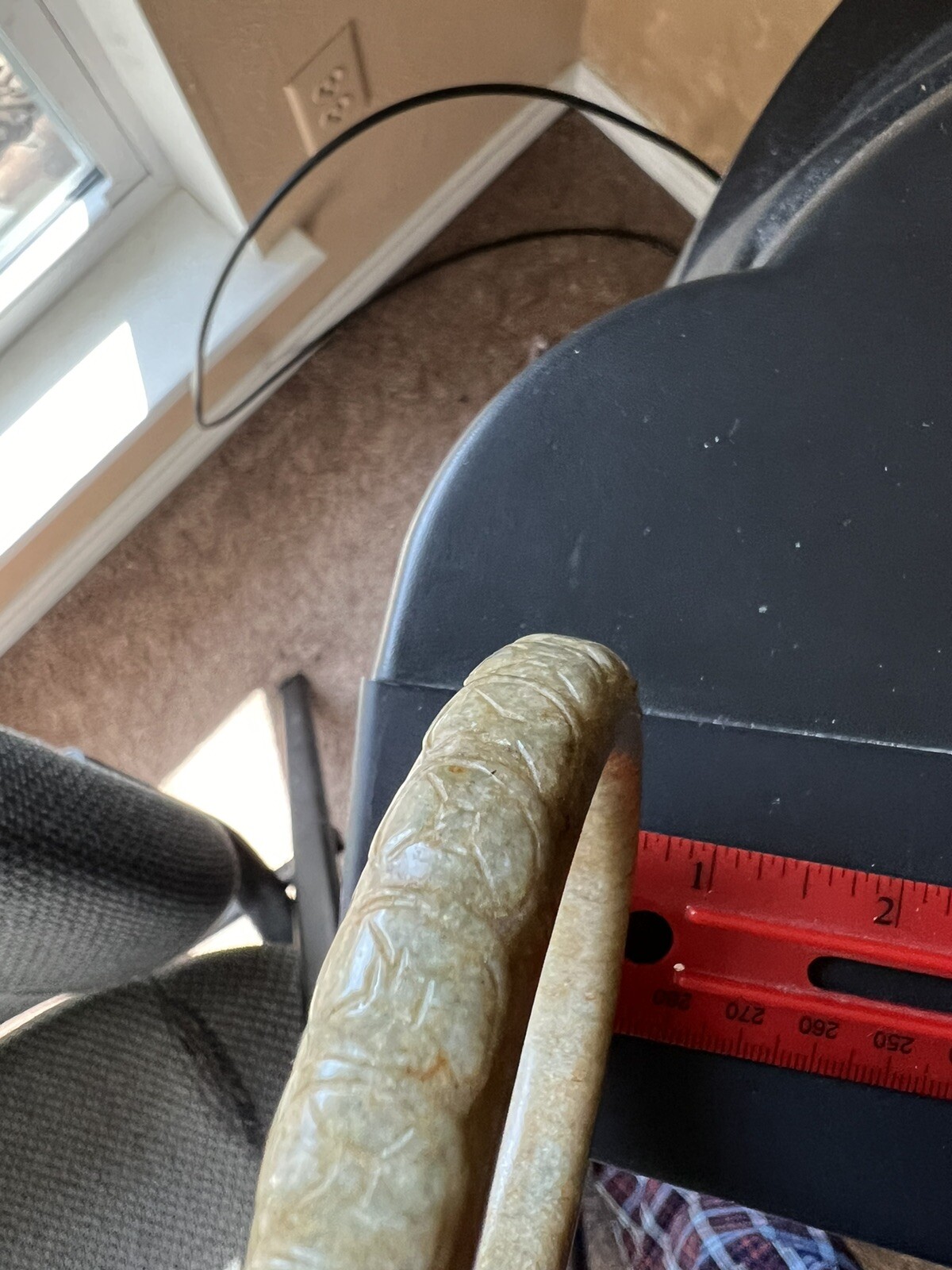 carved solid stone bangle bracelet #2 - image 10