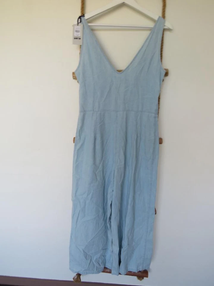 BNWT Top Shop MOTO Denim Wide Leg Overalls Jumpsuit 12 - image 3 of 4