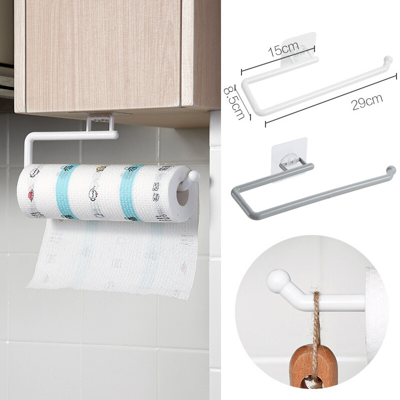 Kitchen Roll Holder Paper Toilet Towel Under Shelf Storage Rack