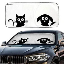 IC ICLOVER Car Windshield Sunshade with Pet Design Cute Cartoon Design Front ...