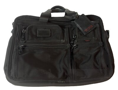 TUMI Alpha Expandable Ballistic Nylon Briefcase Messenger Laptop Bag 26114DH 