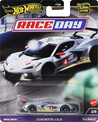 Hot Wheels Premium Car Culture Corvette C8 R, Race Day Vehicle