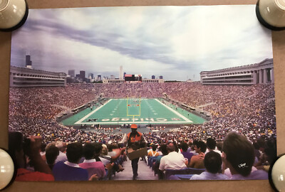 Vintage Original 1980s Solider Field Chicago Bears football stadium NFL  Stands
