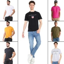 Gant T Shirts Mens Short Sleeve Tee Casual Solid Crew Neck Cotton Classic Top