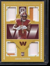 2022 Panini Encased #RQM-8 Jahan Dotson Rookie Quad Memorabilia Gold #/25