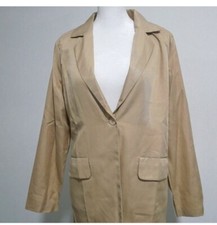 NEW OVERSIZED TAN/BEIGE CASUAL BLAZER SIZE S