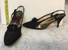 Mr Seymour Designer Shoes Black Rhinestones Designed By Allan LaVogue Size 8.5 S