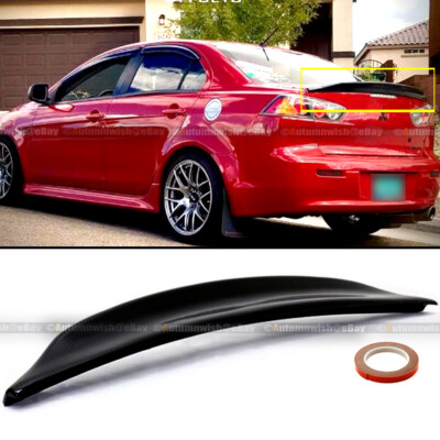 For 08-15 Lancer EVO X 10 Glossy Black RS Style Rear Duck Trunk Wing Lip Spoiler