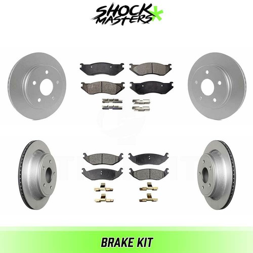 Front & Rear Ceramic Brake Pad & Coated Rotor Kit for 20042006 Dodge