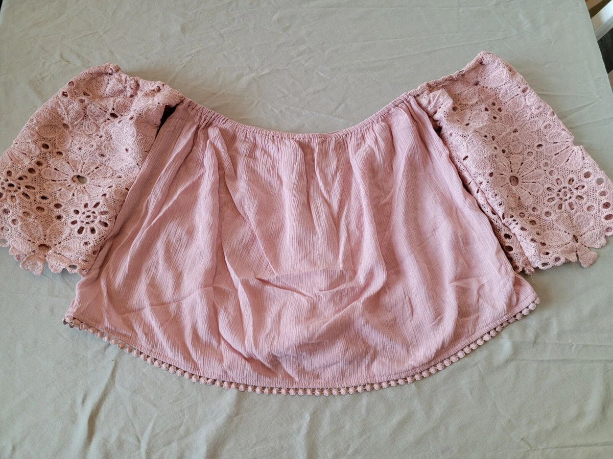 Charlotte Russe Womens Off The Shoulder Top Size S Dusty Pink eBay