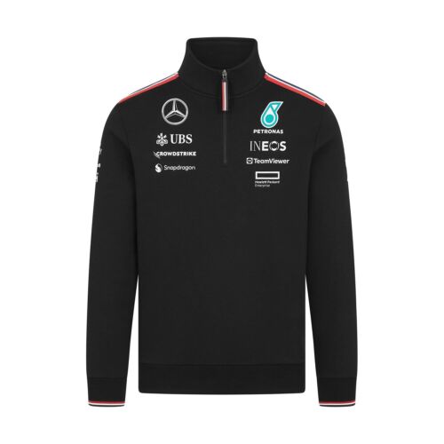 2024 Mercedes AMG Petronas F1 Men's Team Black 1/4 Zip Sweatshirt size XL - Picture 1 of 3