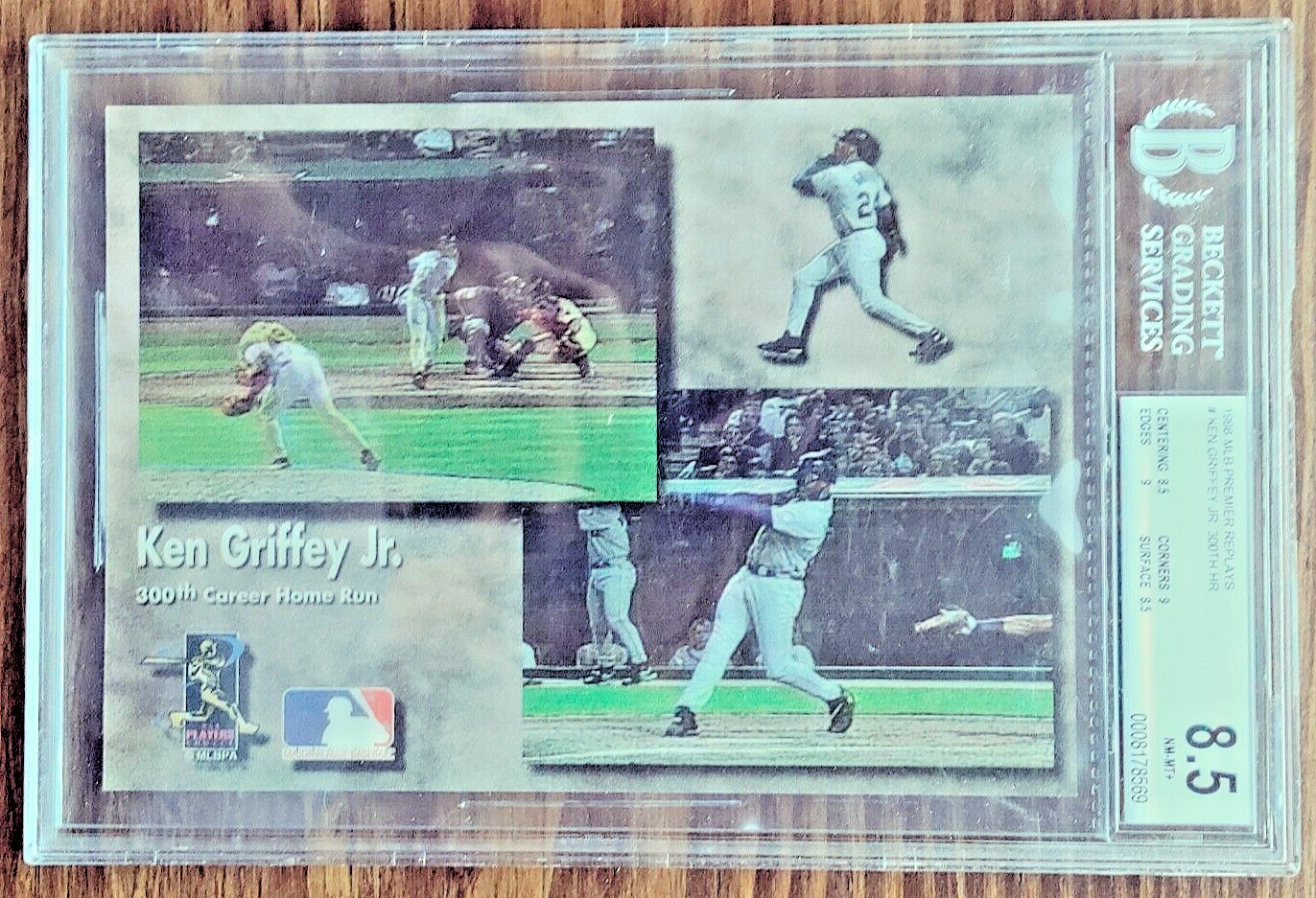 1998 MLB Premier Replays 5x7 Ken Griffey Jr 300th Career Home Run BGS 8.5 POP 1