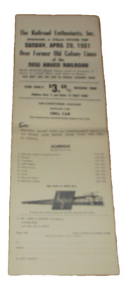 APRIL 1951 NEW HAVEN STEAM TRAIN EXCURSION ON OLD COLONY LINE BROADSIDE BROCHURE