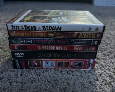 Horror Cult Movie Dvd Lot of 6. 13 Dvds OVER 100 HOURS 74 MOVIES