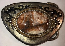 Silver Stone Belt buckle Colorful