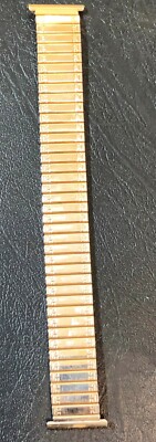 Bracelet De Montre Extensible Vintage Années 70 - Largeur 22mm, Or Jaune, Neuf De Stock ROWI