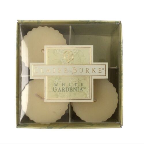Three (3) Claire Burke White Gardenia Votive Candles Vintage 1999