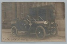 Men in 1905 Oldsmobile Car RPPC Calverton New York Man in Wiesbaden ~ Photo Foto