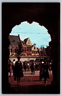 Postcard The Belgian Village 1965 New York Worlds Fair Exhibit Arch View   NY