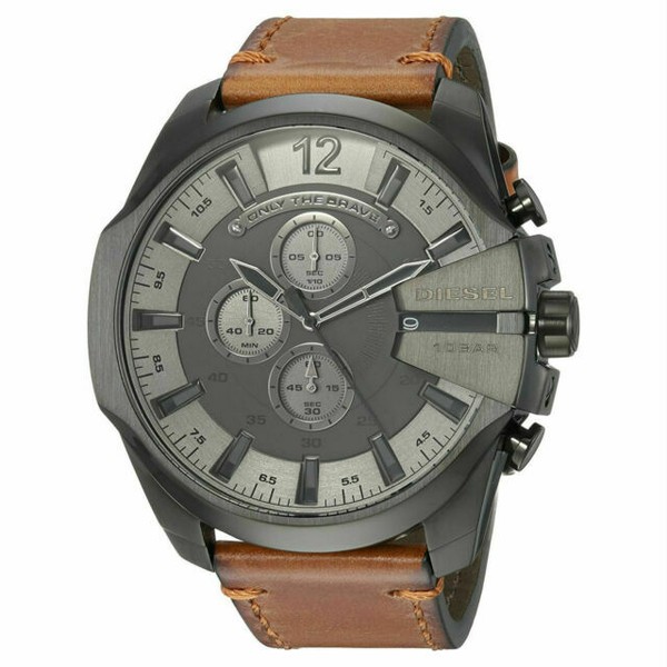 Diesel DZ4463 Mega Chief 53mm Men's Chronograph Brown Leather Watch for