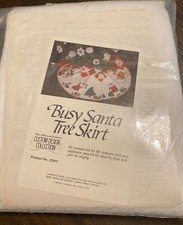 Vintage 1981 Bucilla Busy Santa Tree Skirt 22944 Better Homes Costume Design