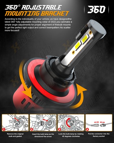 For 2005-2011 Mercury Mariner 8000K LED Headlight Hi/Lo + Fog Light 4 Bulb Combo - Foto 3 di 13