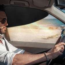 2 PCS Car Window Shades, 21   11  Magnetic Side Window Sun Shades with Half Shade