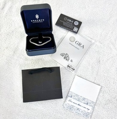 KRKC & Co. 3 mm 0,1 kt Diamant jeder Stein 925 Sterlingsilber Tennisarmband 7 Zoll