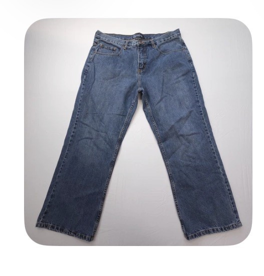 Vtg / Y2K Anchor Blue Bootcut Jeans Mens 38 x 30 Blue Dark Wash Baggy Cotton