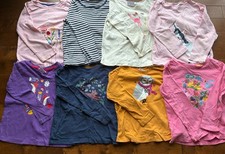 LOT OF 8 Hanna Andersson Girls 110 size 5 Long Sleeve Cotton Tee Shirt STAINS 