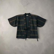 Vintage Japanese Haori Kimono Jacket 90s Striped Traditional Robe