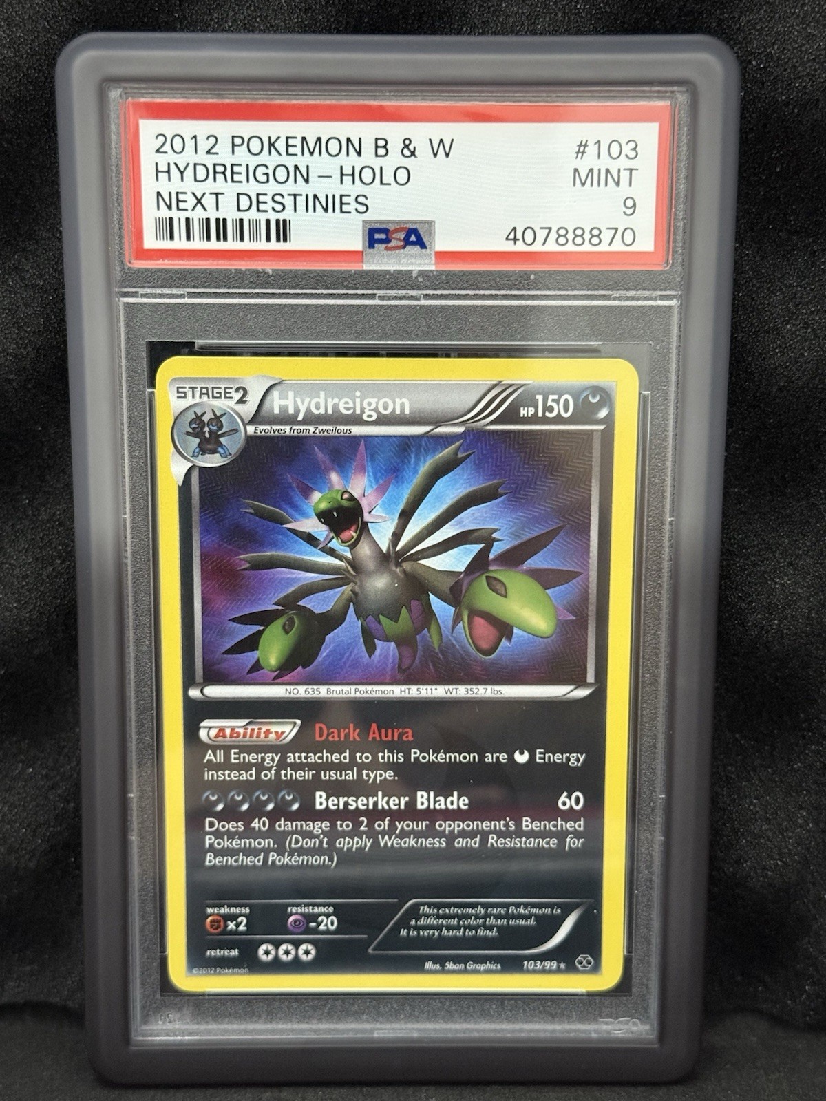 Hydreigon 103/99 Next Destinies Holo PSA 9 Secret Rare