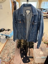 FOREVER 21 Unisex Blue Denim Jacket Button Cl...