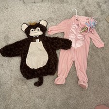 Set Of 2 Baby Halloween Costumes 6-12 Month Monkey And 6-9 Month Unicorn