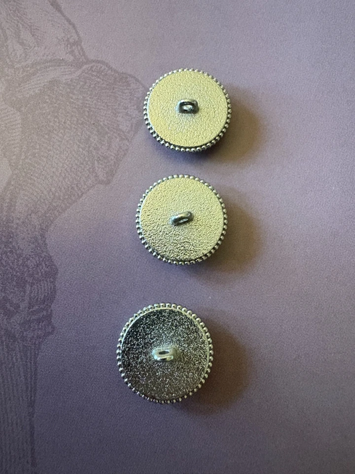 3 CHANEL Silver White Pearlescent CC Logo Buttons 18mm - Image 3 of 4